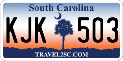 SC license plate KJK503