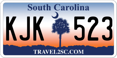 SC license plate KJK523