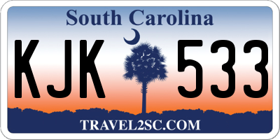 SC license plate KJK533
