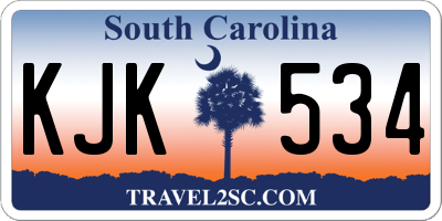 SC license plate KJK534