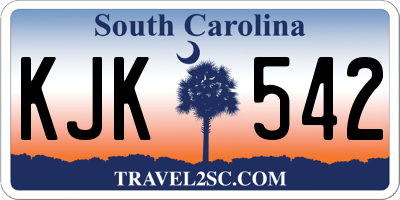 SC license plate KJK542