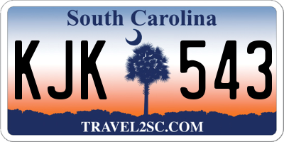 SC license plate KJK543