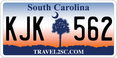 SC license plate KJK562