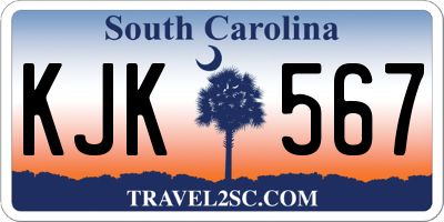 SC license plate KJK567