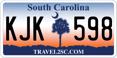 SC license plate KJK598