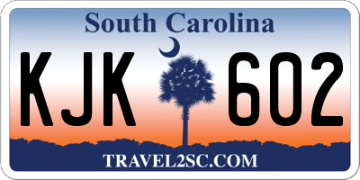 SC license plate KJK602