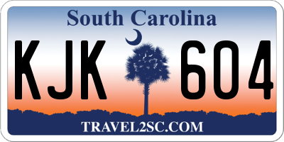 SC license plate KJK604