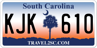 SC license plate KJK610