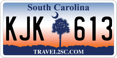 SC license plate KJK613
