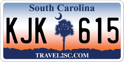 SC license plate KJK615