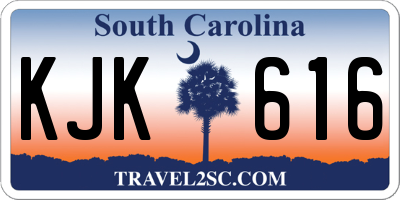 SC license plate KJK616
