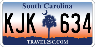 SC license plate KJK634