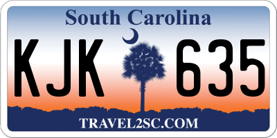 SC license plate KJK635