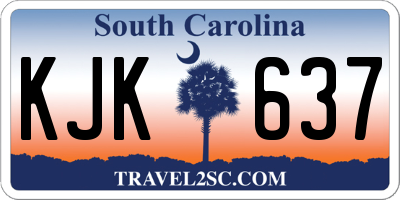 SC license plate KJK637