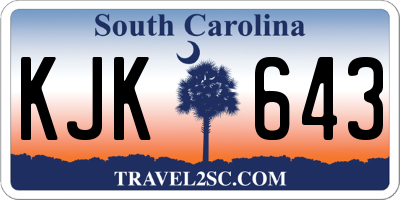 SC license plate KJK643