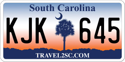 SC license plate KJK645