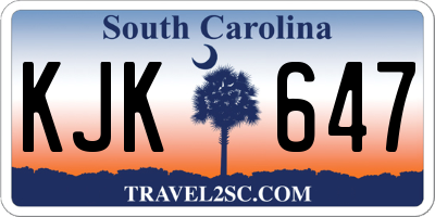 SC license plate KJK647