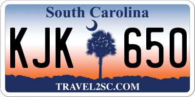 SC license plate KJK650