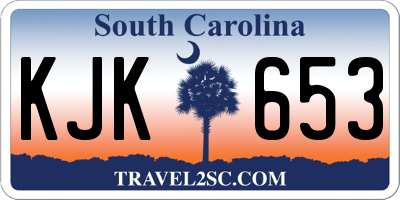 SC license plate KJK653