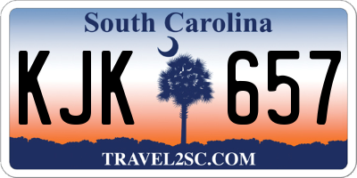 SC license plate KJK657