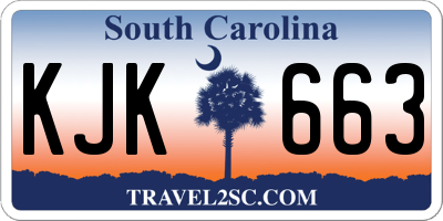 SC license plate KJK663