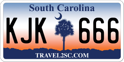 SC license plate KJK666