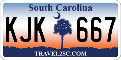 SC license plate KJK667