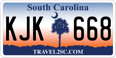 SC license plate KJK668
