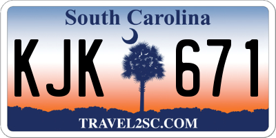 SC license plate KJK671