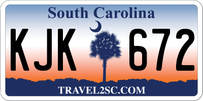 SC license plate KJK672