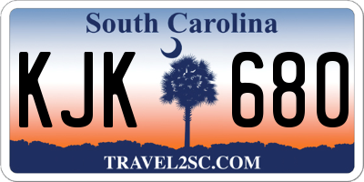 SC license plate KJK680