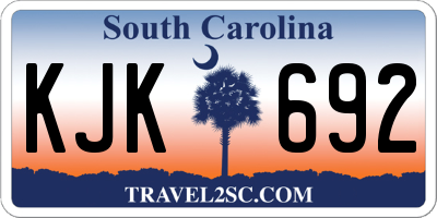 SC license plate KJK692
