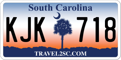 SC license plate KJK718