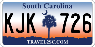 SC license plate KJK726