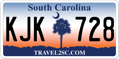 SC license plate KJK728