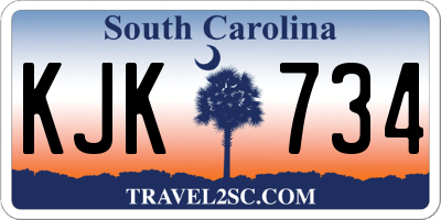 SC license plate KJK734