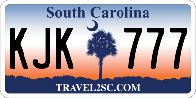 SC license plate KJK777