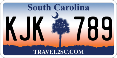 SC license plate KJK789