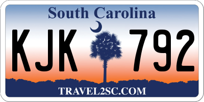 SC license plate KJK792