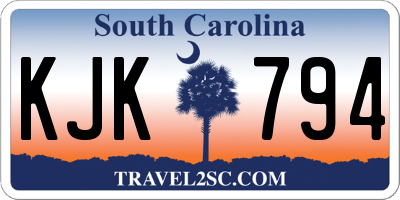 SC license plate KJK794