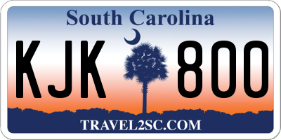 SC license plate KJK800