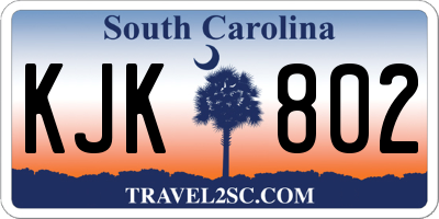 SC license plate KJK802