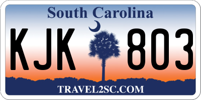 SC license plate KJK803