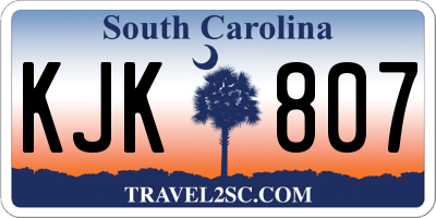 SC license plate KJK807