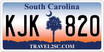 SC license plate KJK820