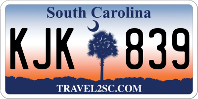 SC license plate KJK839