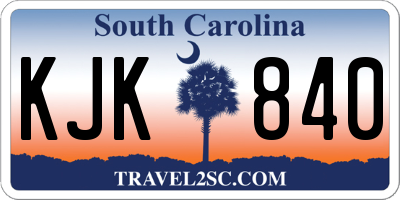 SC license plate KJK840