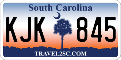 SC license plate KJK845