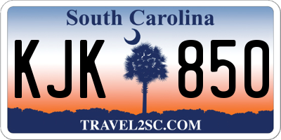 SC license plate KJK850