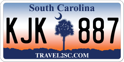 SC license plate KJK887